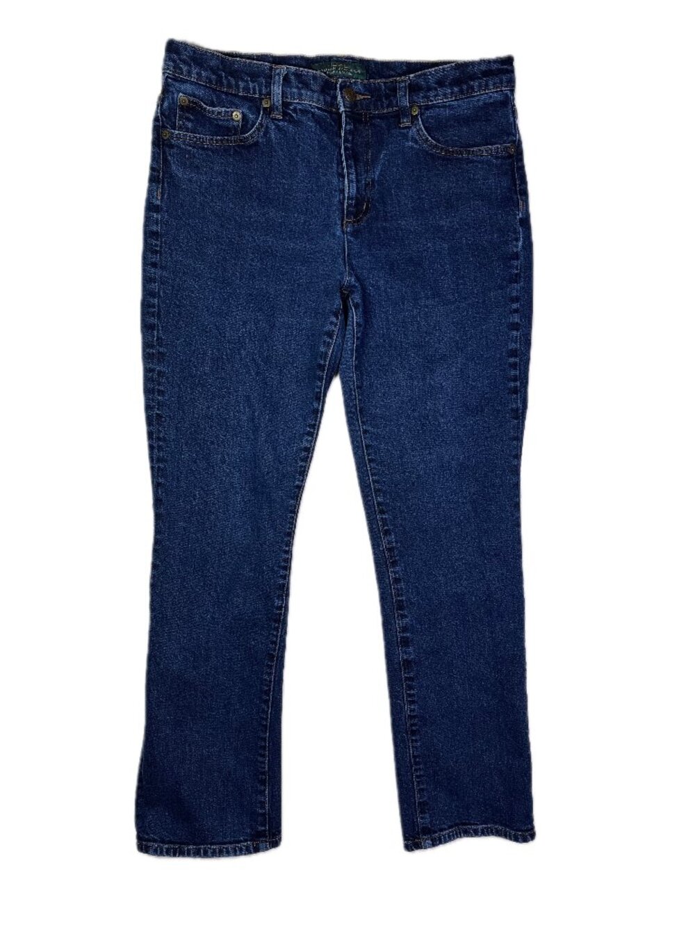 LRL Lauren Jeans Co. Size 12 Classic Straight Blue Jeans Dark Wash